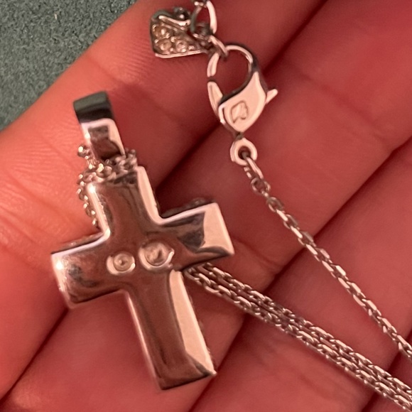 Swarovski Crystal Pave Cross Pendant Necklace - Picture 4 of 4